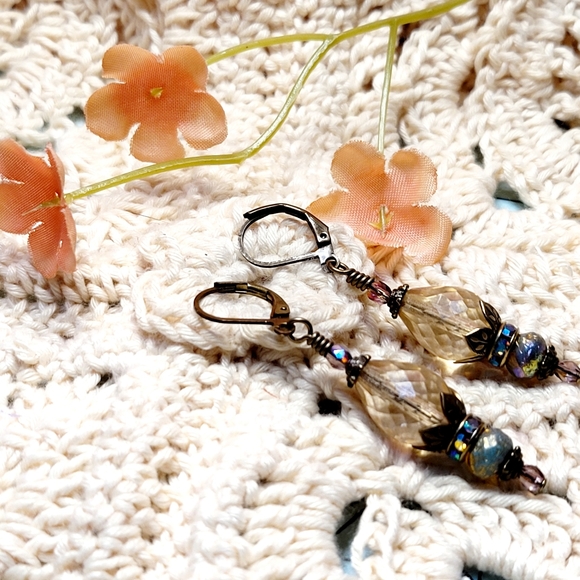 Romantic Victorian drop earrings new handmade - Picture 8 of 12